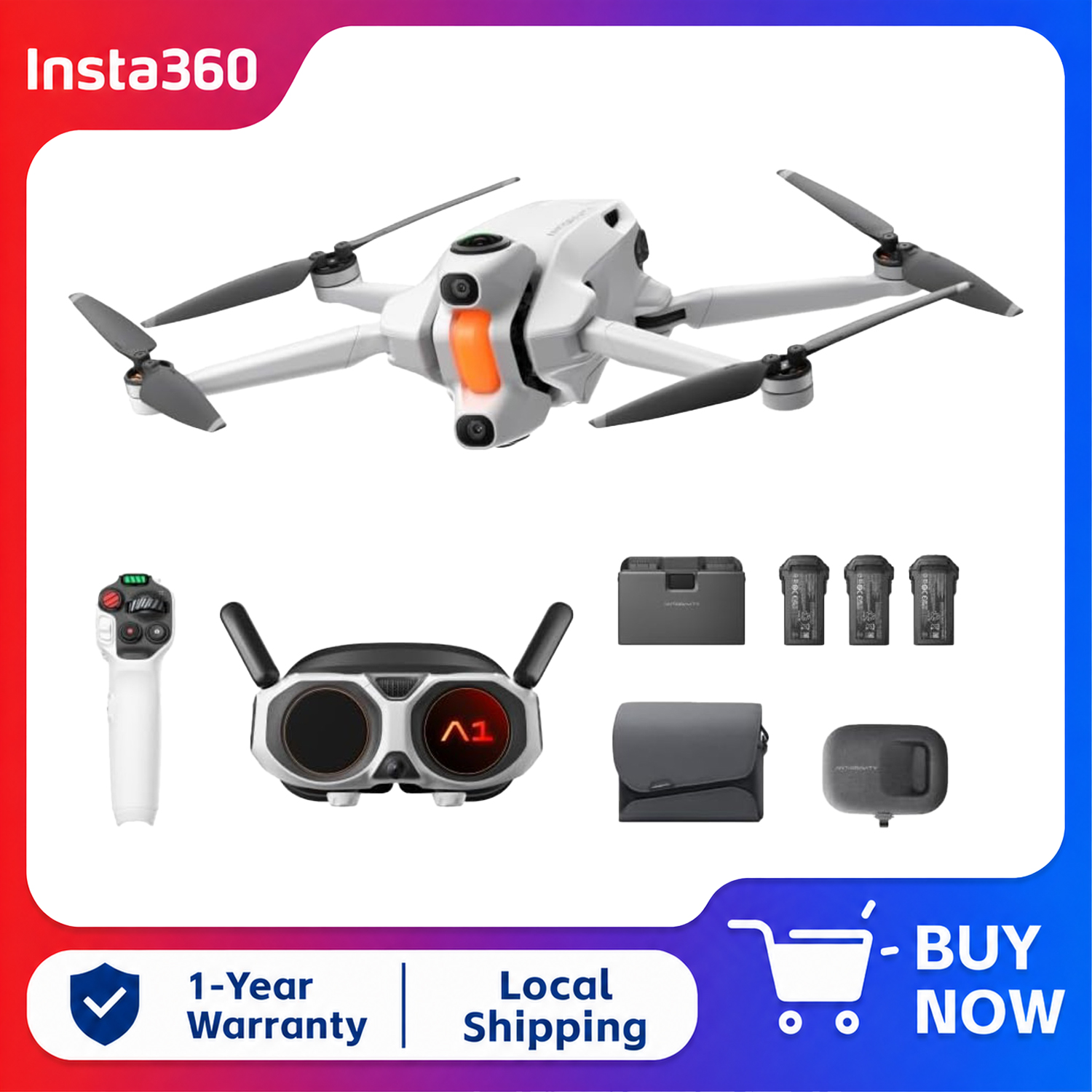 Drone Gimbal For Insta360 - Kit Insta360 Antigravity A1 Explorer (3