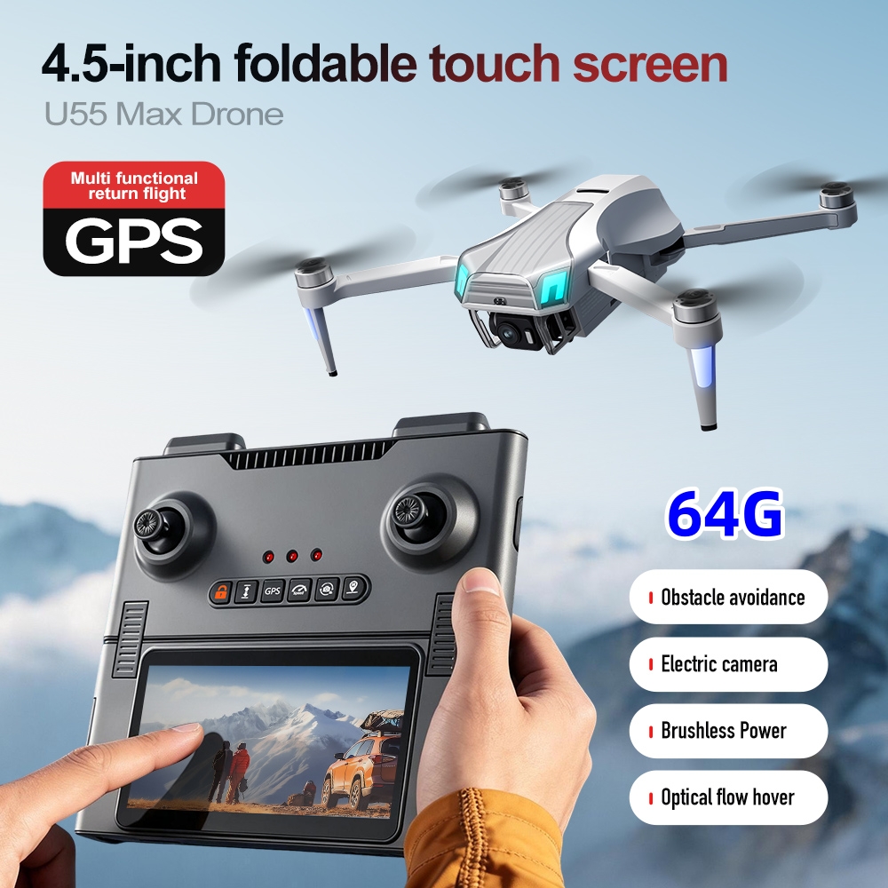 Drone NCZOBOE U55 RC com Câmer - Drone Gimbal 3 Axis avaliação e preço